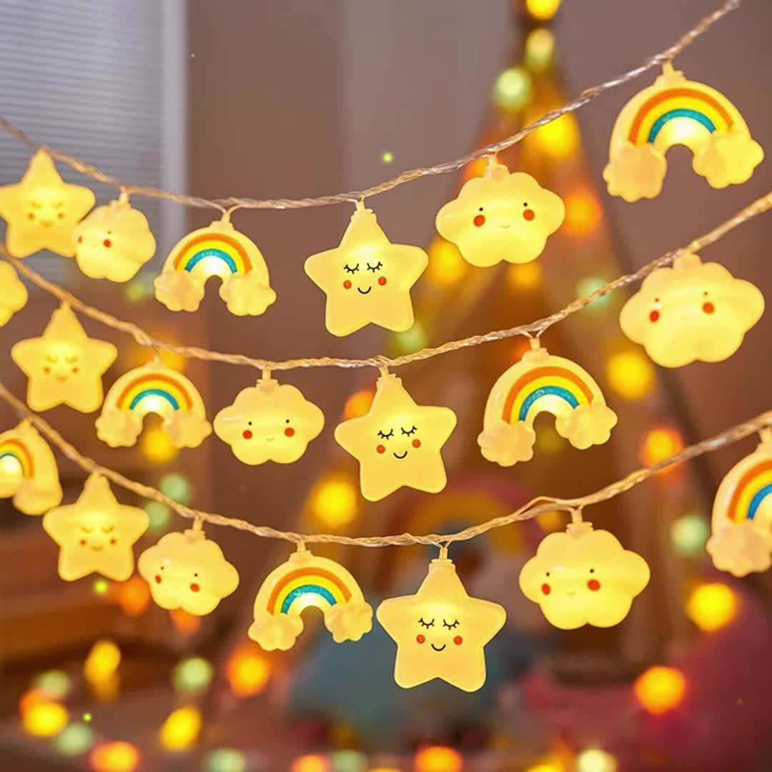Magical LED String Lights – Star, Cloud, and Rainbow Designs for a Cheerful Atmosphere