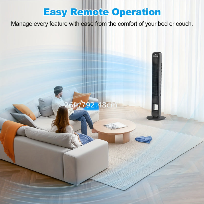 Blade-less Tower Fan – Quiet and Adjustable