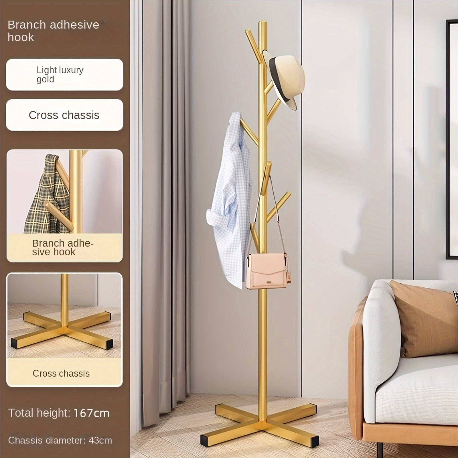 Luxury Metal Coat Rack Branch Style – Functional and Stylish for Any Interior
