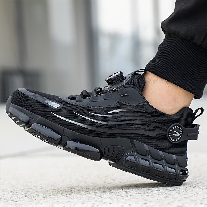 Safety Work Shoes for Men - Breathable and Slip-Resistant with Rotating Buckle