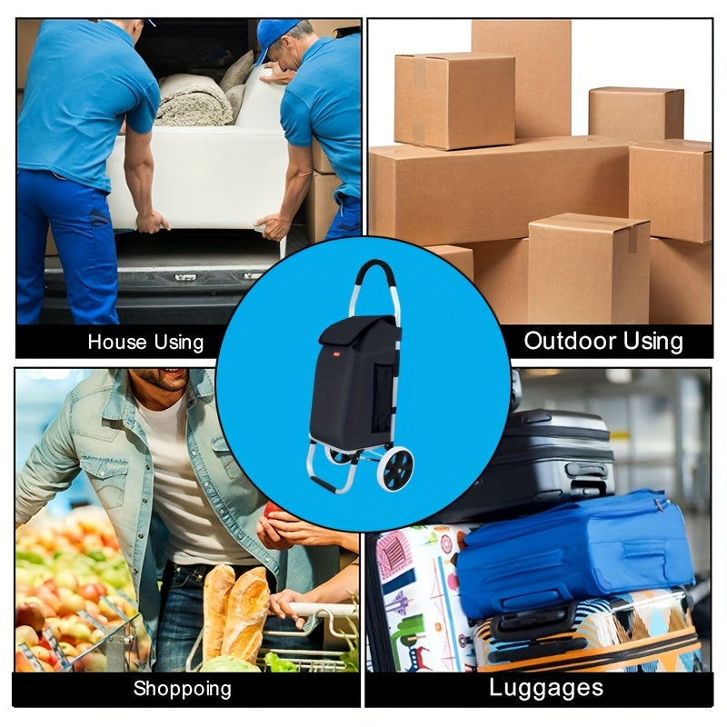 Portable Shopping Cart – Foldable with Removable Bag and Telescopic Handle