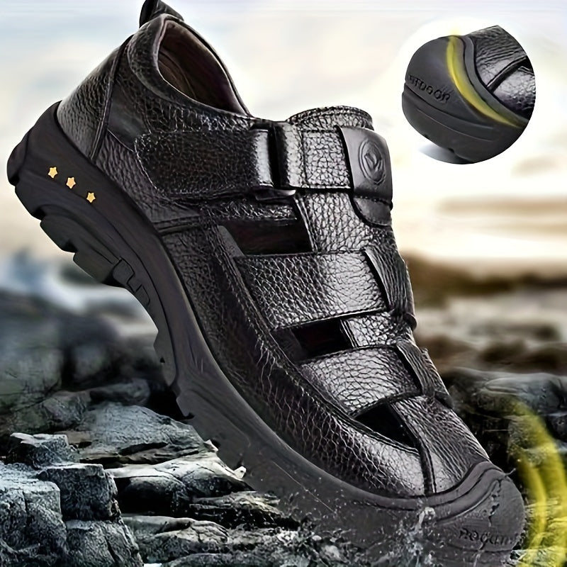 Sustainable Men's Outdoor Sandals – Breathable Adjustable Sandals with Non-Slip Sole