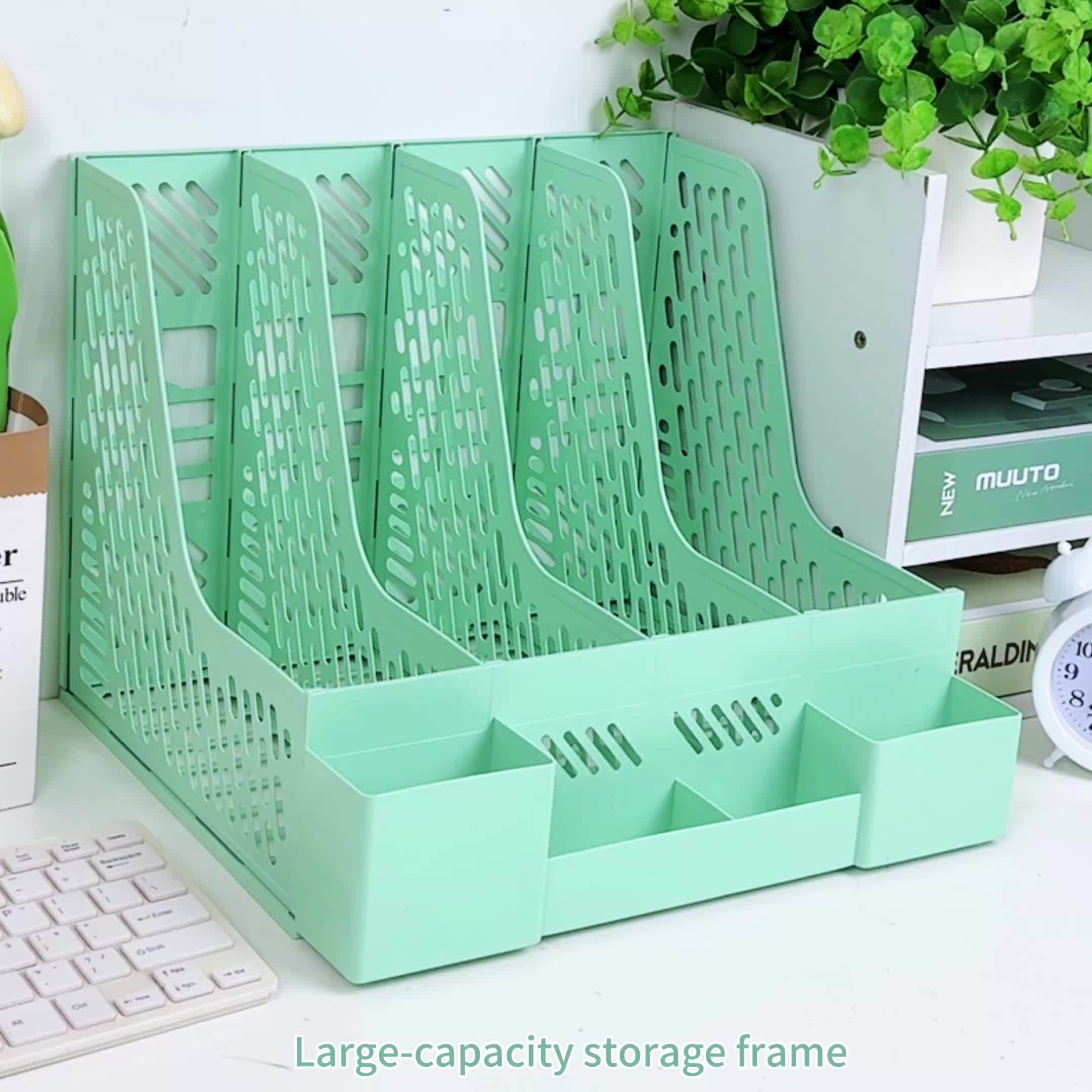 Desktop Document Organizer – 4 Compartments, Space-Saving, Removable, and Suitable for Office Supplies