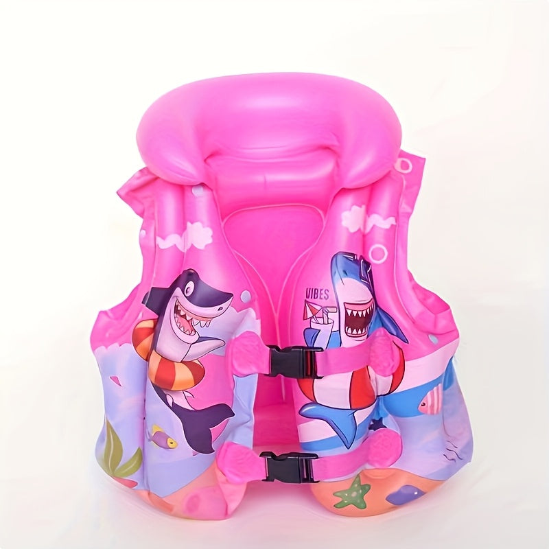 Children's Swim Vest with Shark Print – Comfortable & Safe for Swimming Fun in the Water