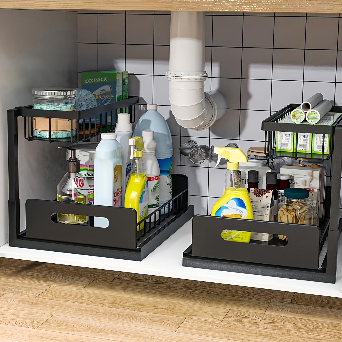 Metal Pull-Out Rack – Handy and Compact for Organising Cabinets