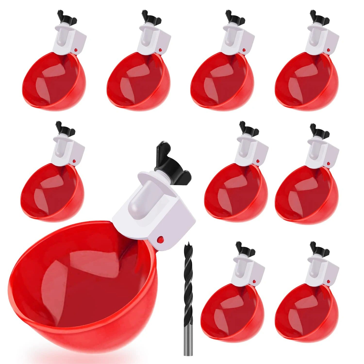 Set of 10 Chicken Water Bowls – Practical and Efficient