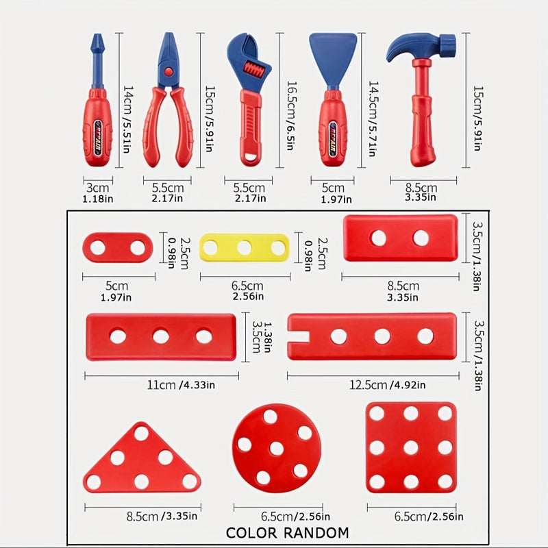 48-Piece Tool Set for Kids – With Electric Drill, Safety Helmet, and Storage Bag