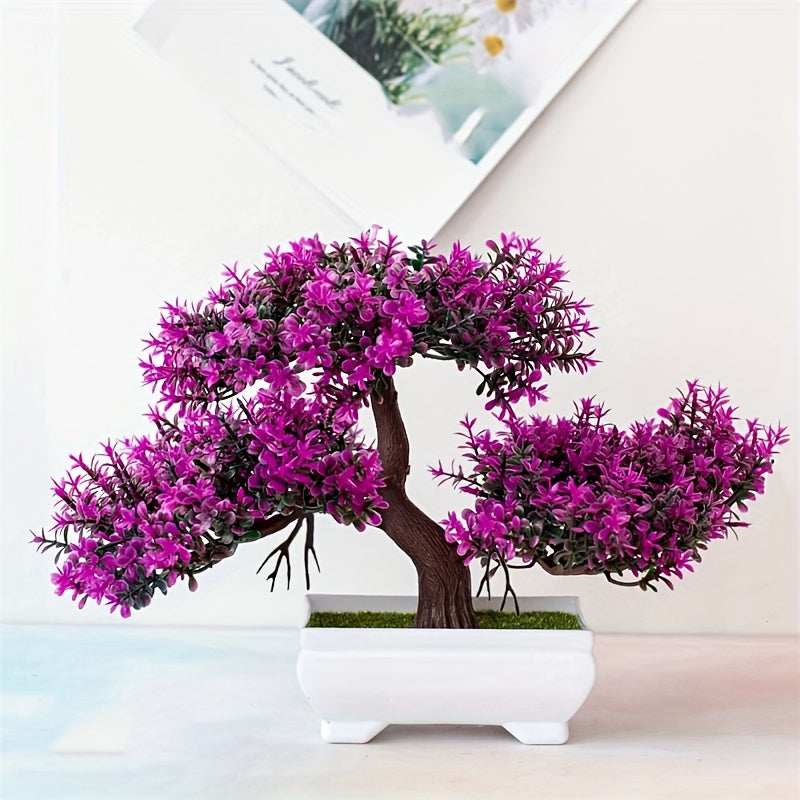 BlossomBonsai Artificial Tree – Realistic Mini Bonsai with Pink Blossoms