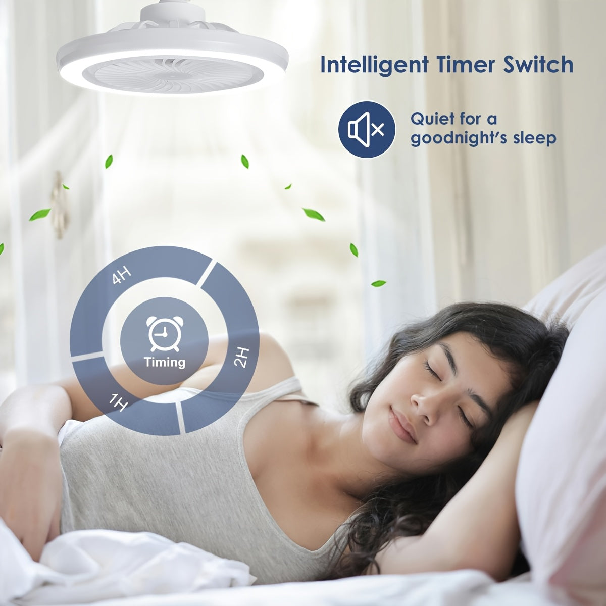 LED Smart Fan Lamp – Dimmable and Quiet