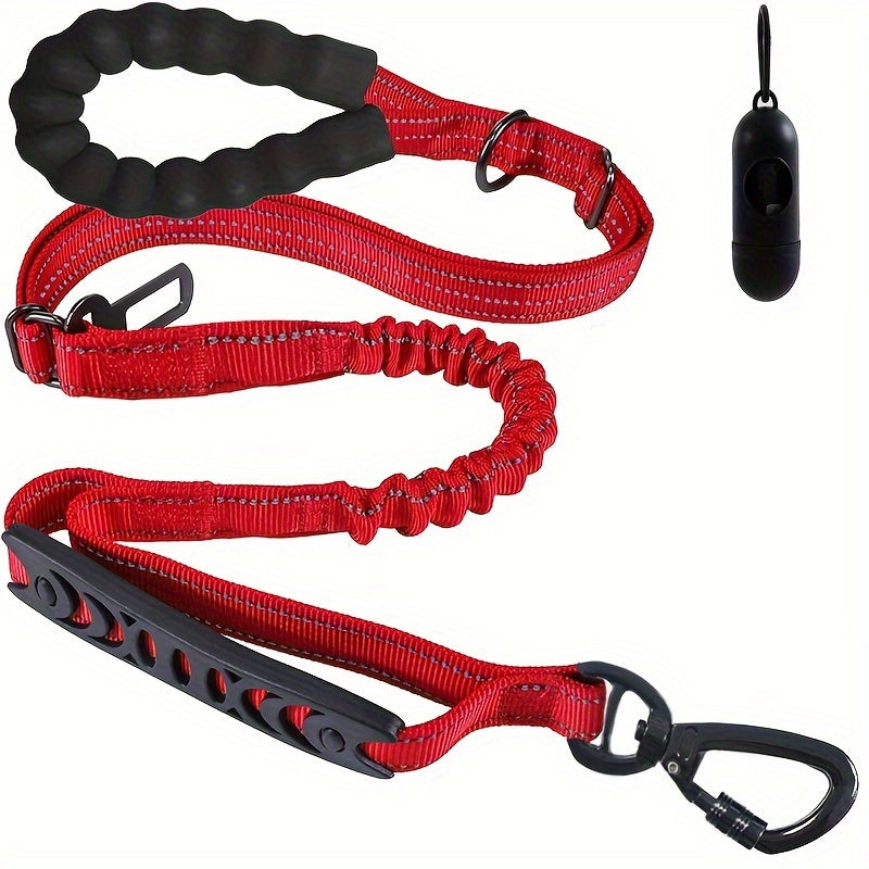 Adjustable Bungee Dog Leash – Shock Absorbing and Reflective for Large Dogs