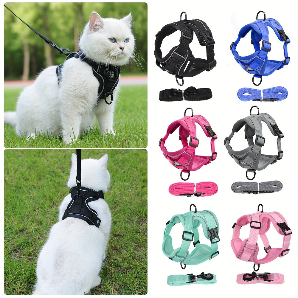 Reflective Cat Harness and Leash Set – Ideal for Walking and Training