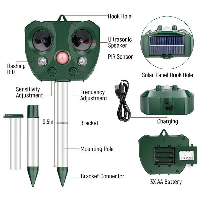 Solar Ultrasonic Bird Repeller – Wireless and Weatherproof for Outdoors