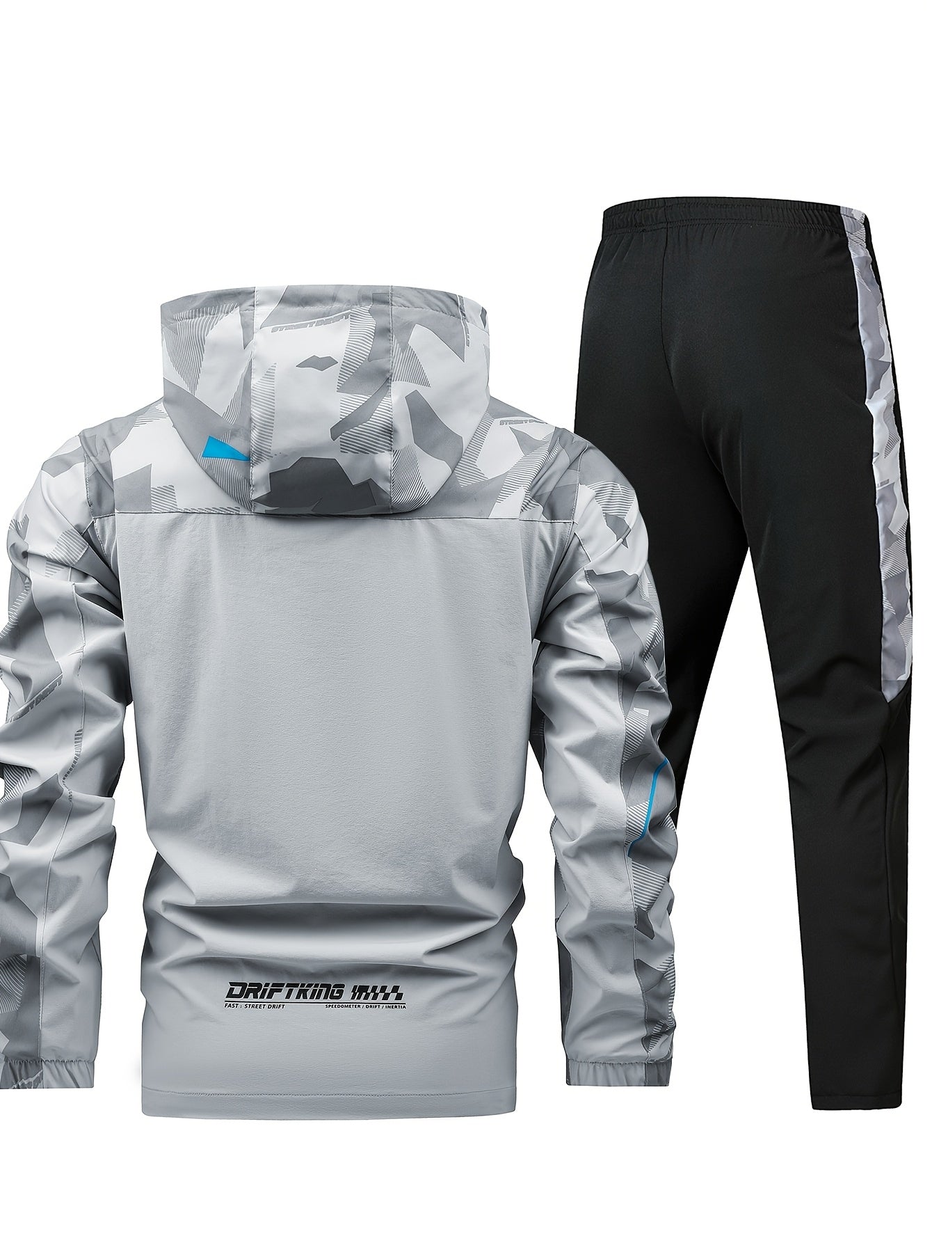 Sporty Outfit for Men – Comfortable Hoodie and Long Pants in Camouflage Design