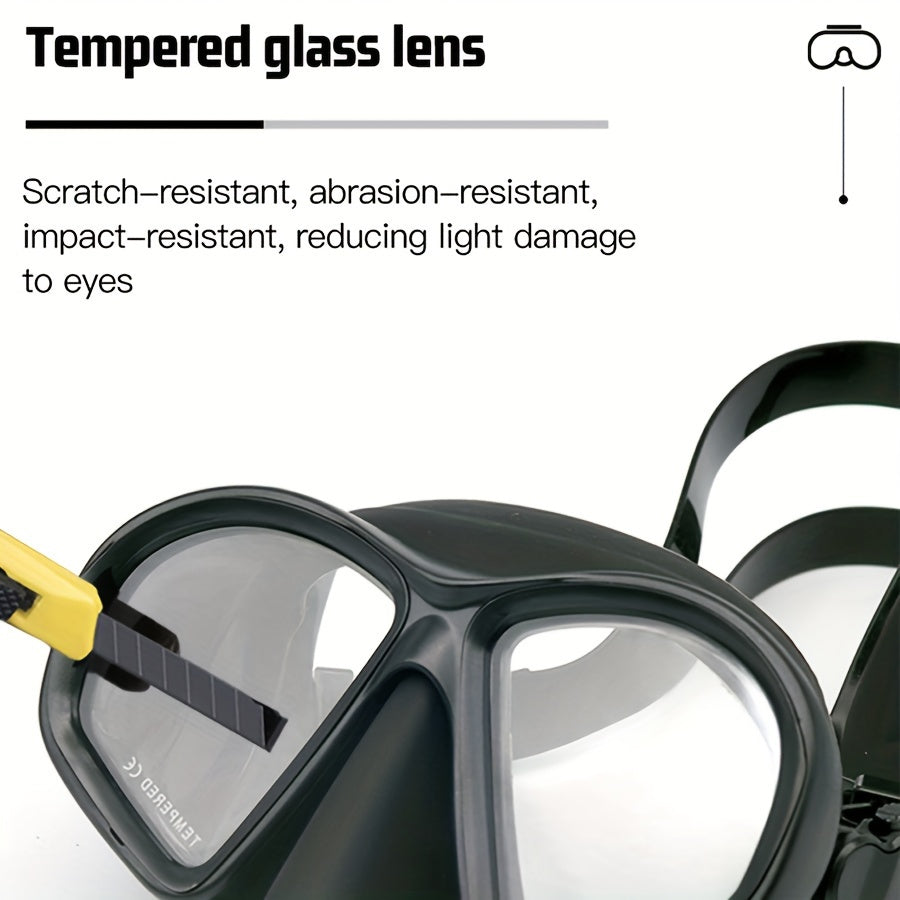 Tempered Diving Mask with Storage Case - Dive Goggles with Anti-Fog and Camera Mount