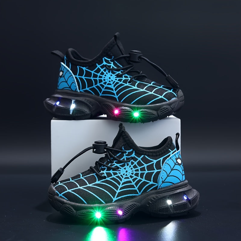 Joris' Spider Web Sneakers with LED Lighting - For Playful Children