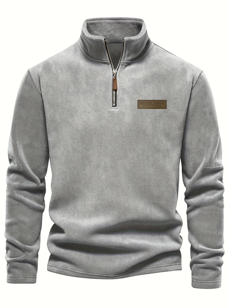 Fleece Lined Half-Zip Pullover - Comfortable and Warm for Cold Days