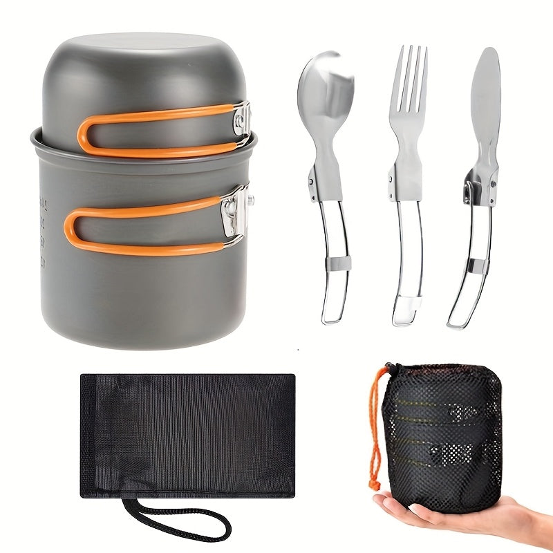 Foldable Cooking Set Made of Aluminum Alloy – Lightweight and Durable for Camping, Hiking, and Picnicking