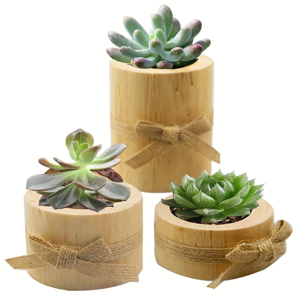 Wooden Tea Light Holder with Jute Twine – Rustic Decoration for Home and Garden