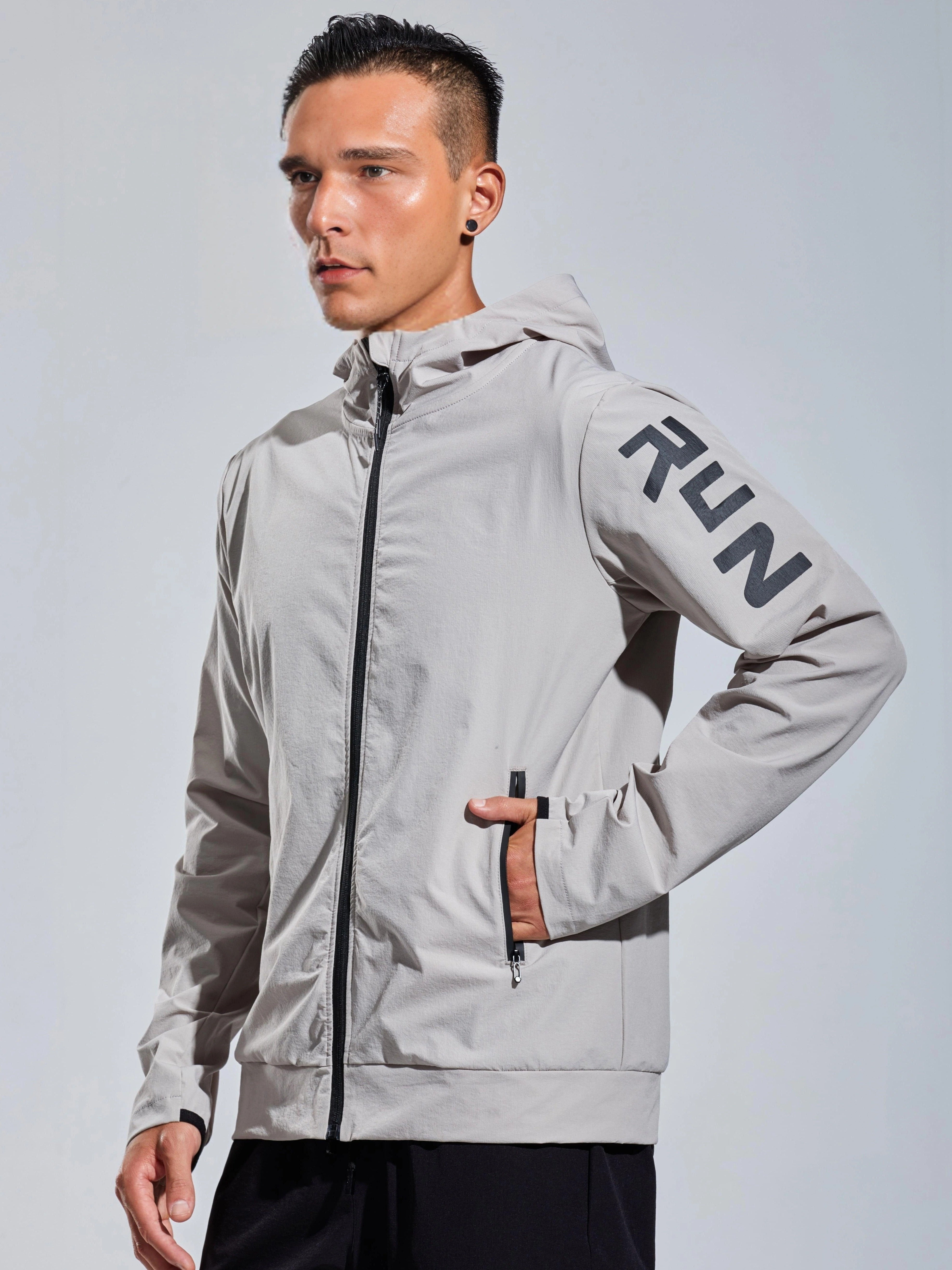 Sporty Hooded Jacket for Men – Breathable and Comfortable for Walking and Running