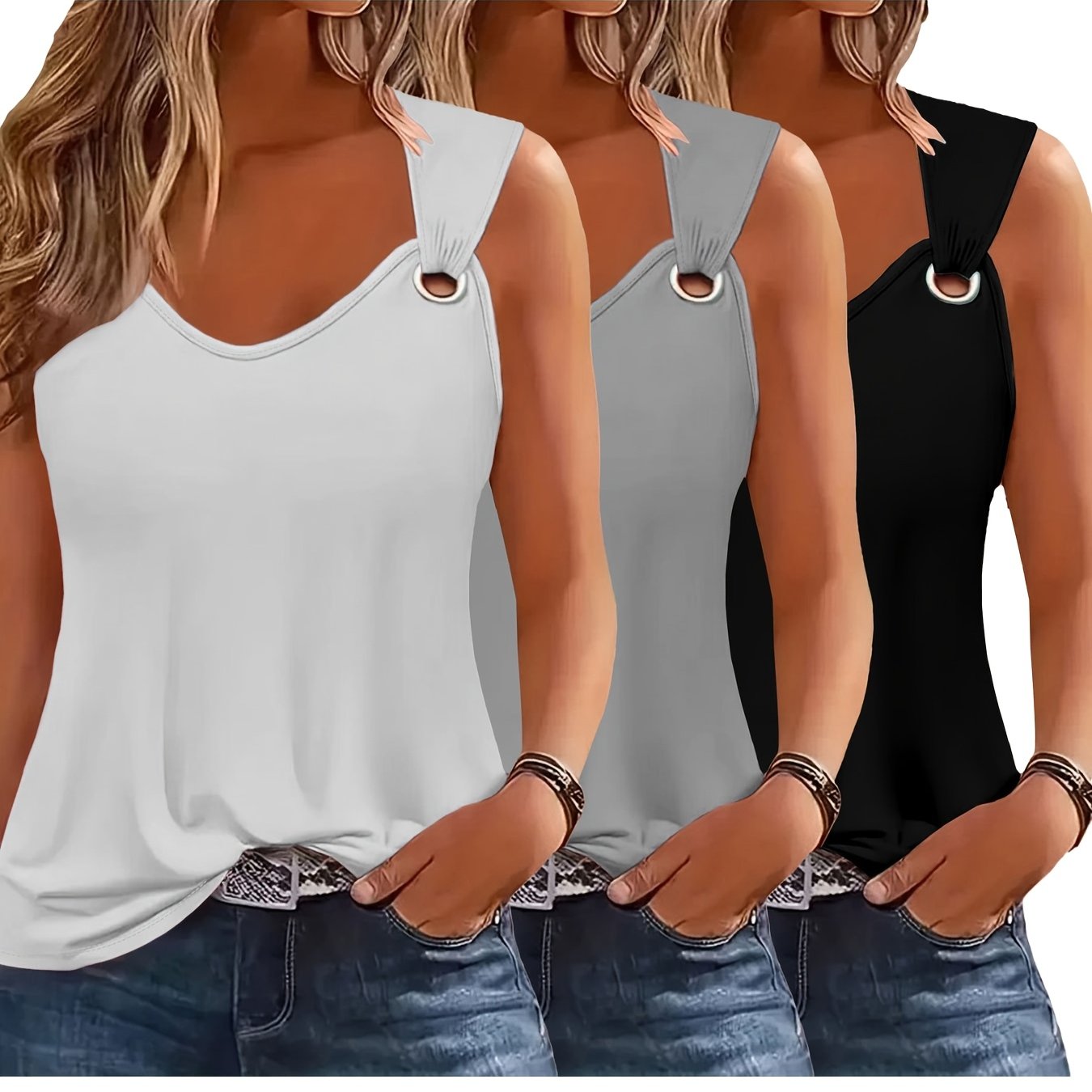 Ladies Tank Tops 3-Pack – Summer Ready and Loose Fit