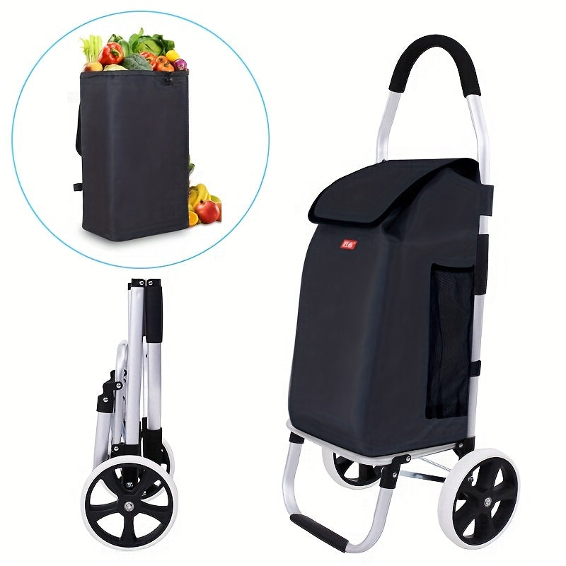 Portable Shopping Cart – Foldable with Removable Bag and Telescopic Handle