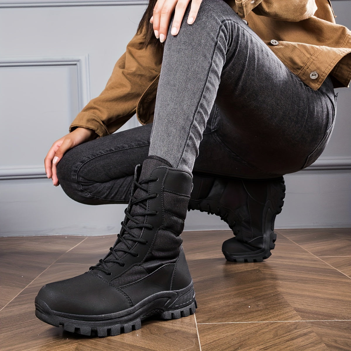 Women's Mid-Calf Hiking Boots – Non-Slip Trekking Shoes with Comfortable Lining