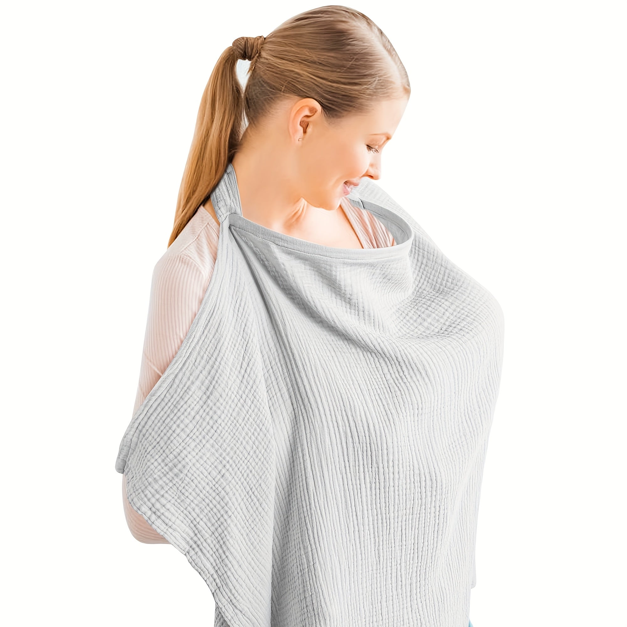 Breathable Nursing Blanket with Rigid Hoops - Multifunctional Mother Apron for Nursing and High Chair