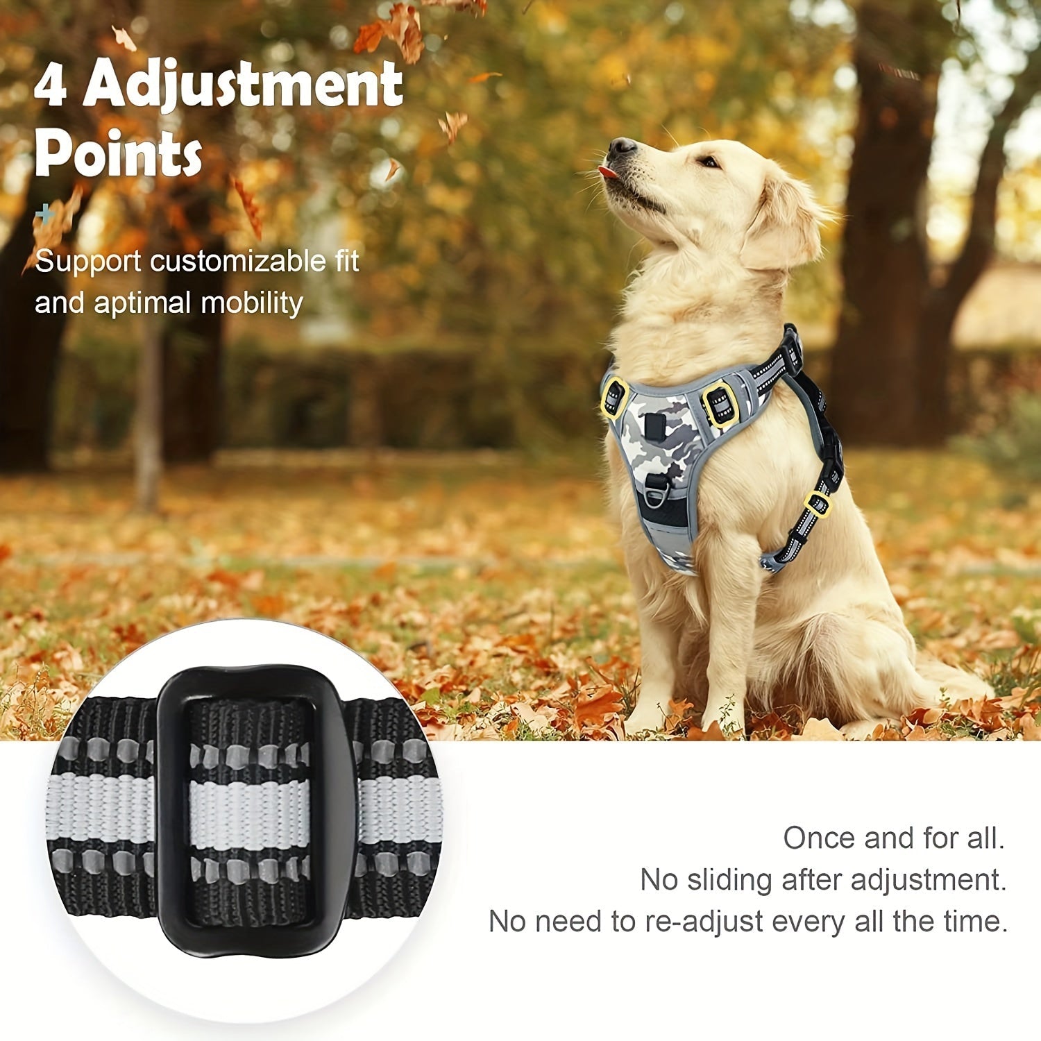 Reflective No-Pull Dog Harness – Easy Walking and Training with Handle