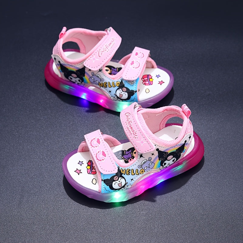 Sanrio Girls' Light-Up Sandals – Kawaii Cartoon Princess Sandals for Summer