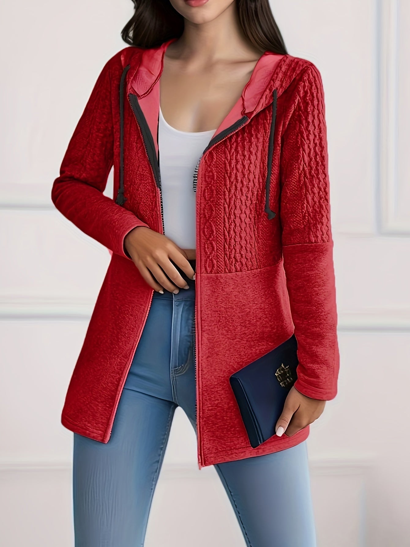 Luna Knitted Hoodie Jacket - Stylish and Comfortable for Women in Autumn and Winter