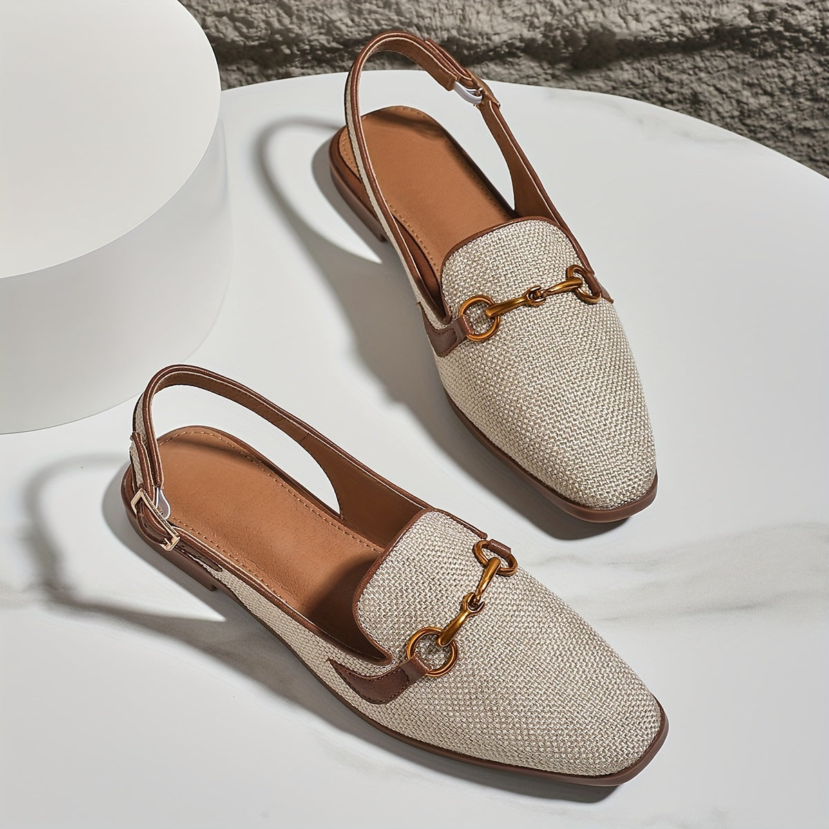 Ladies' Sandals with Metal Buckle – Stylish and Comfortable with Square Toe