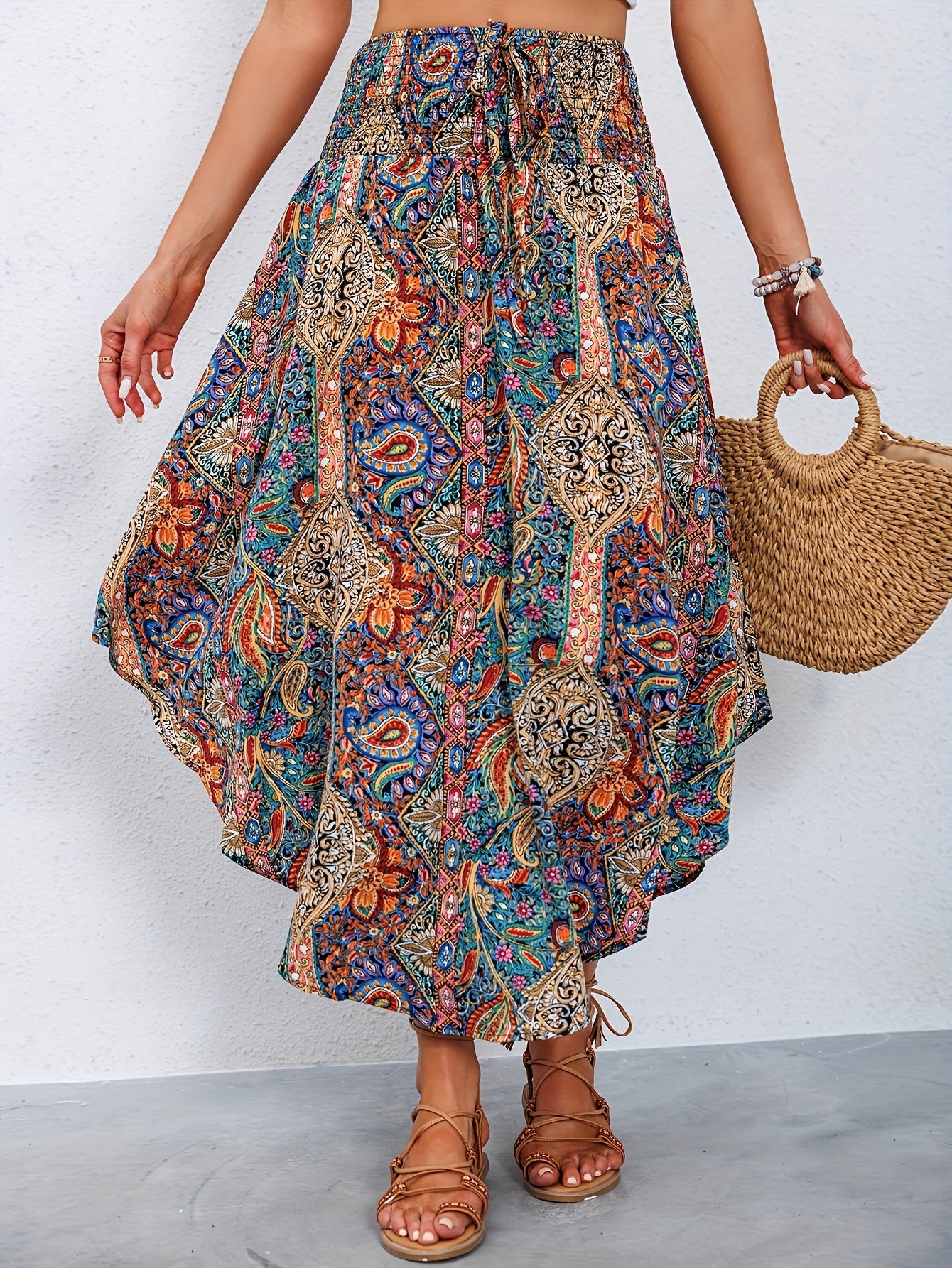 Paisley Print High Waist Skirt – Stylish and Comfortable for Summer and Spring