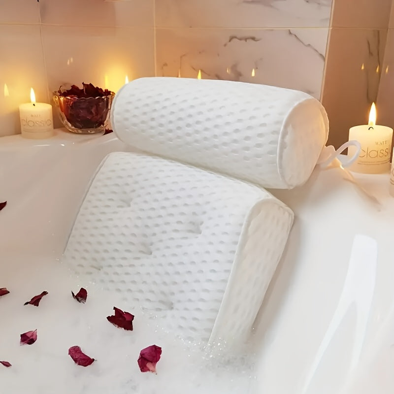 Luxury Spa Bath Pillow - Soft Neck and Back Support with Non-Slip Suction Cups for Ultimate Comfort