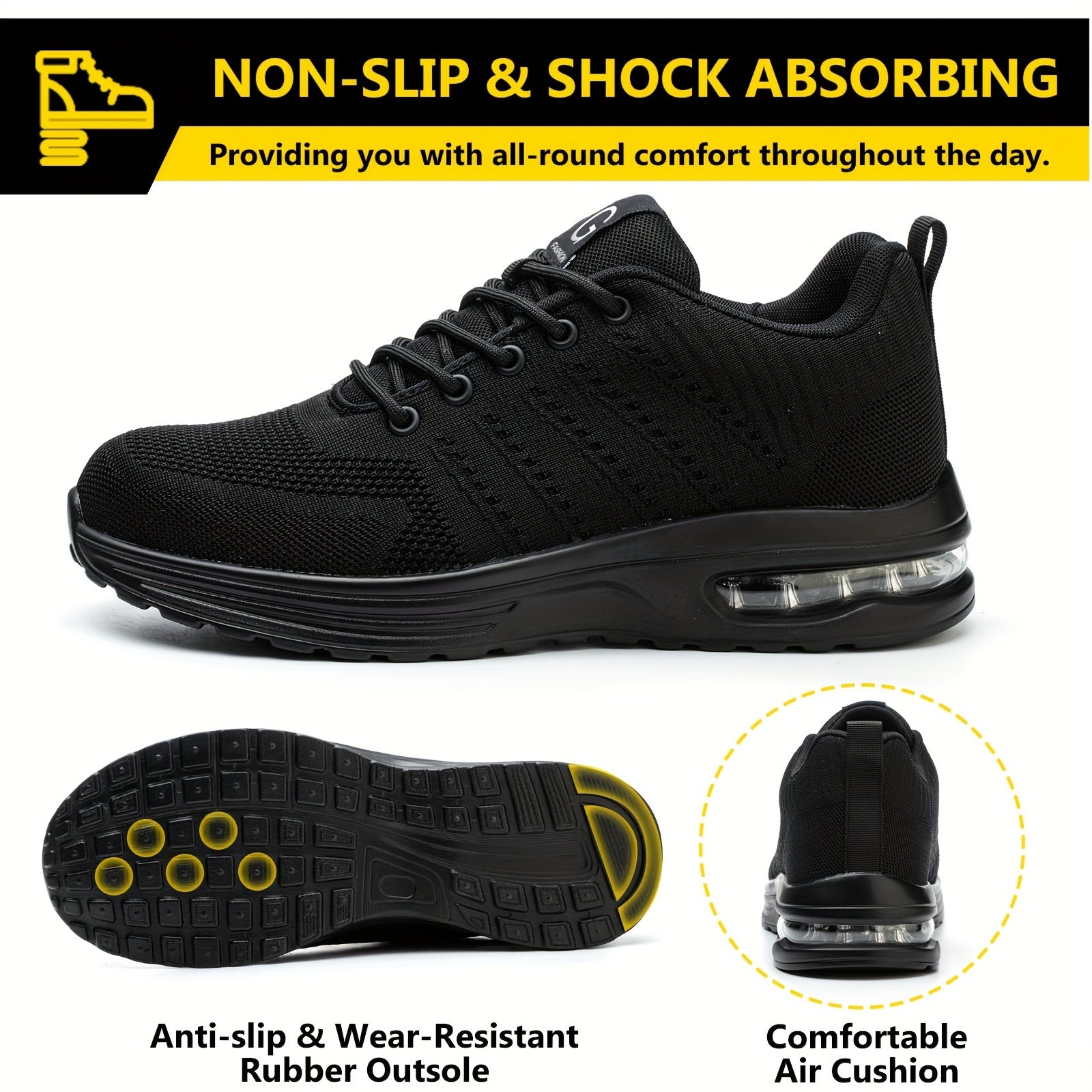 Steel Toe Safety Work Sneakers for Men – Breathable and Puncture Resistant