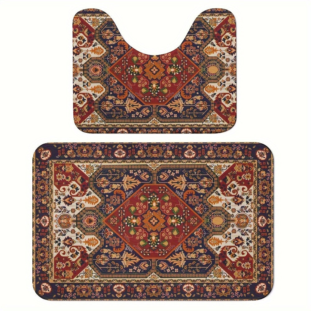 Persian-Inspired Bathroom Rugs Set – Absorbent and Non-Slip