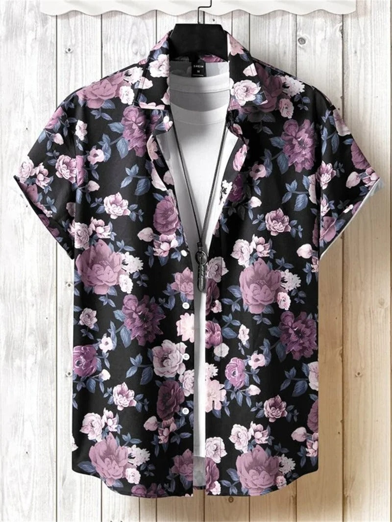 TropicWave Men's Palm Print Shirt – Fresh and Fashionable