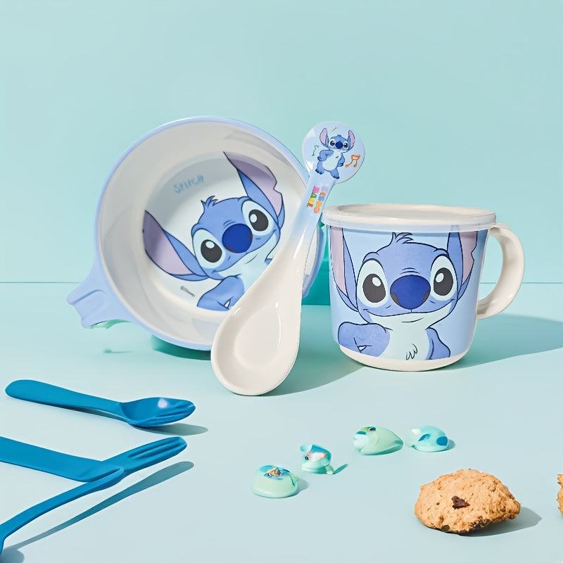 3-Piece Stitch Tableware Set – Bowl, Mug, and Spoon with Cute Cartoon Design