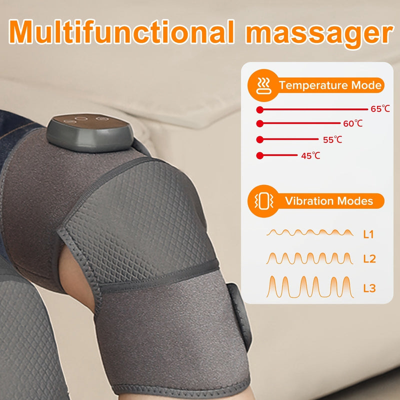 Wireless Knee and Leg Massager with Heat Function – Adjustable Compression for Optimal Pain Relief