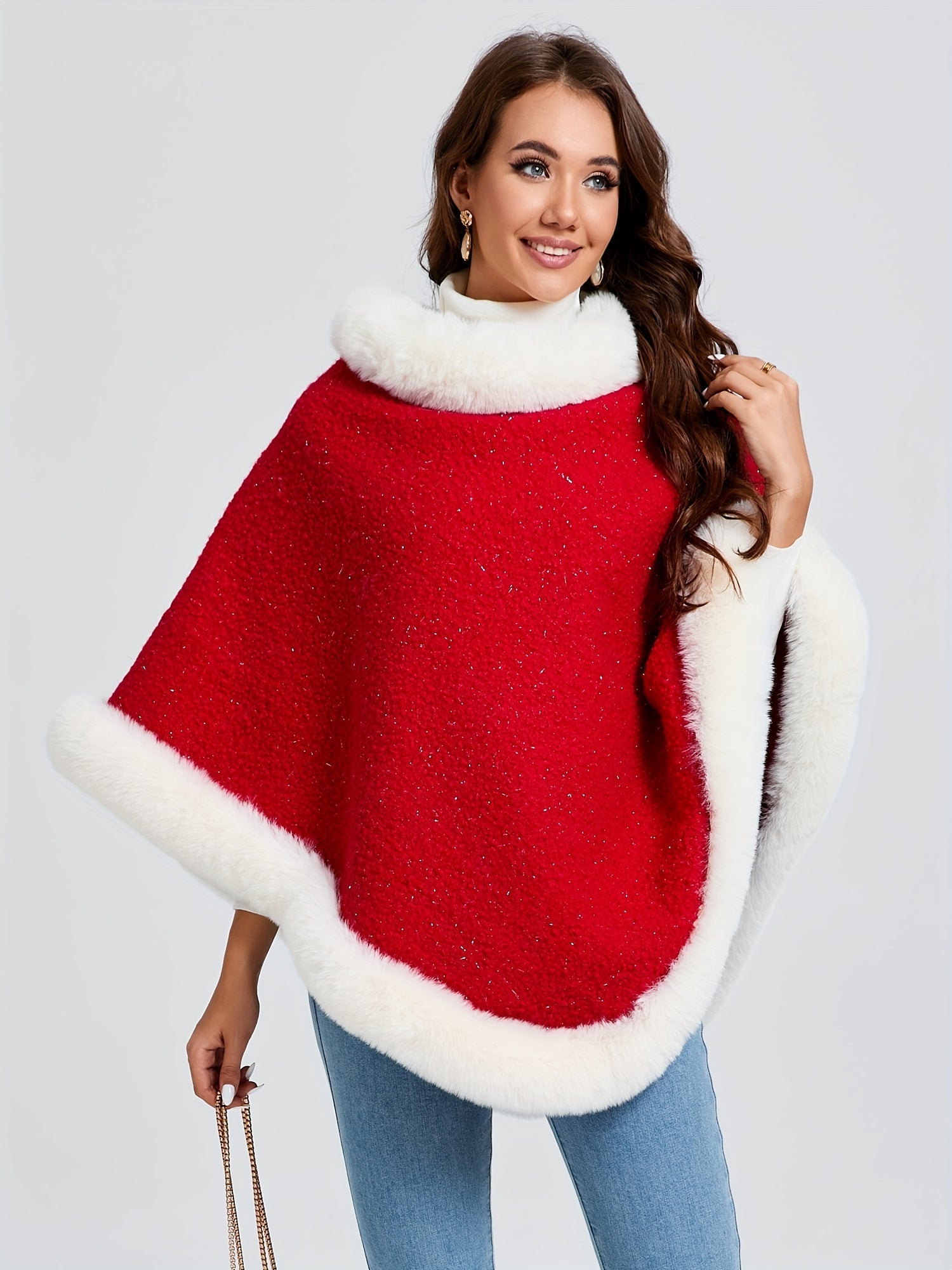 Liselotte Fluffy Poncho - Warmth and Comfort for Cold Days