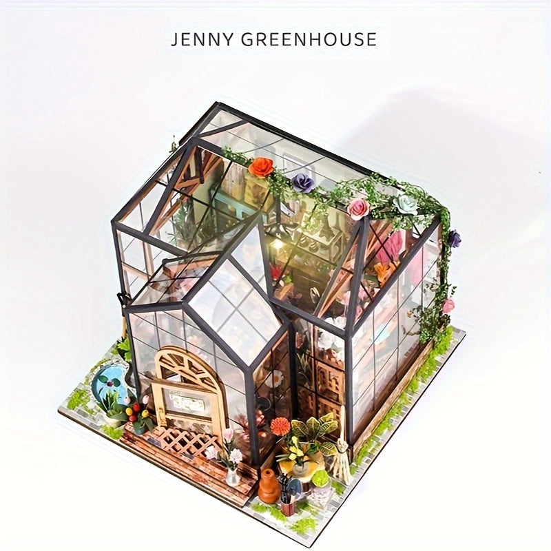 Miniature Greenhouse Book Nook – DIY 3D Model with LED Lighting
