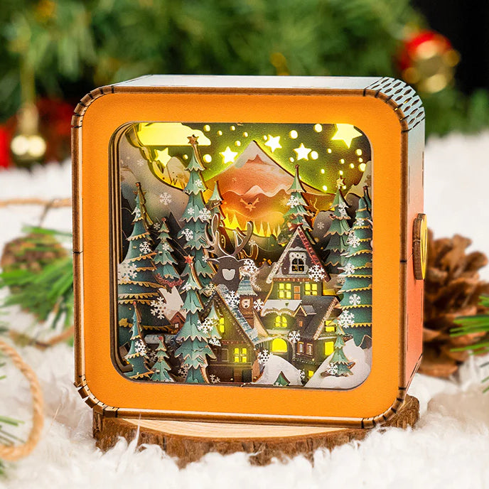 Atmospheric 3D Christmas House Light Scale - Warm LED Light and Unique Decoration
