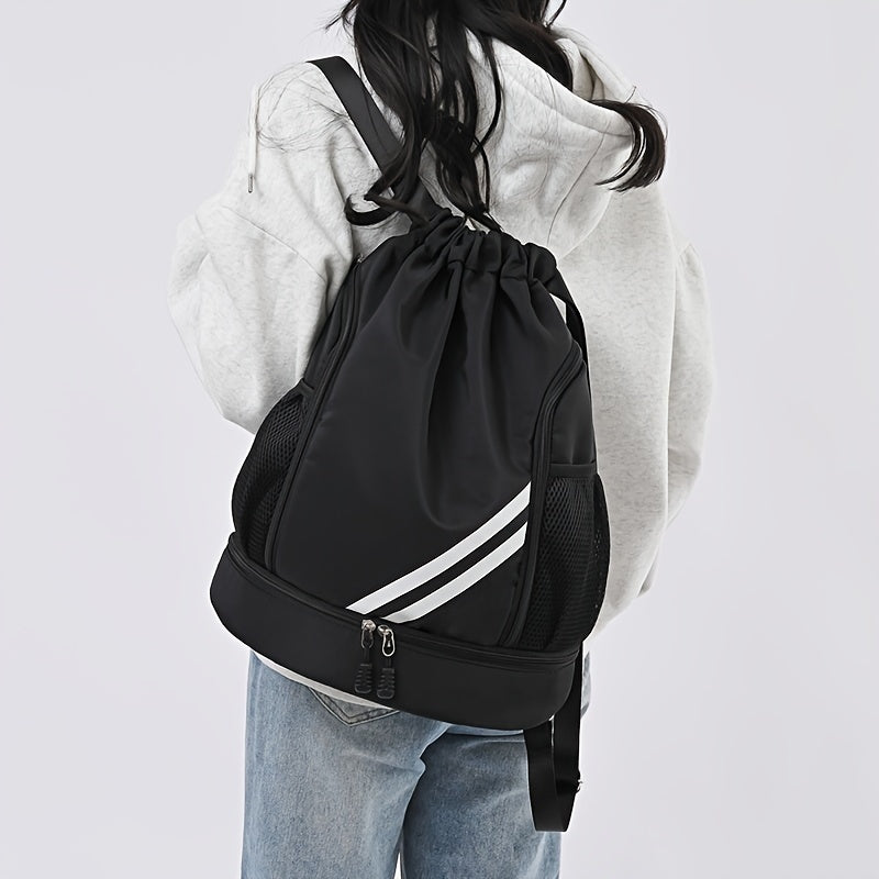 Stylish Nylon Gym Bag with Drawstring – Practical and Waterproof for Sports and Travel