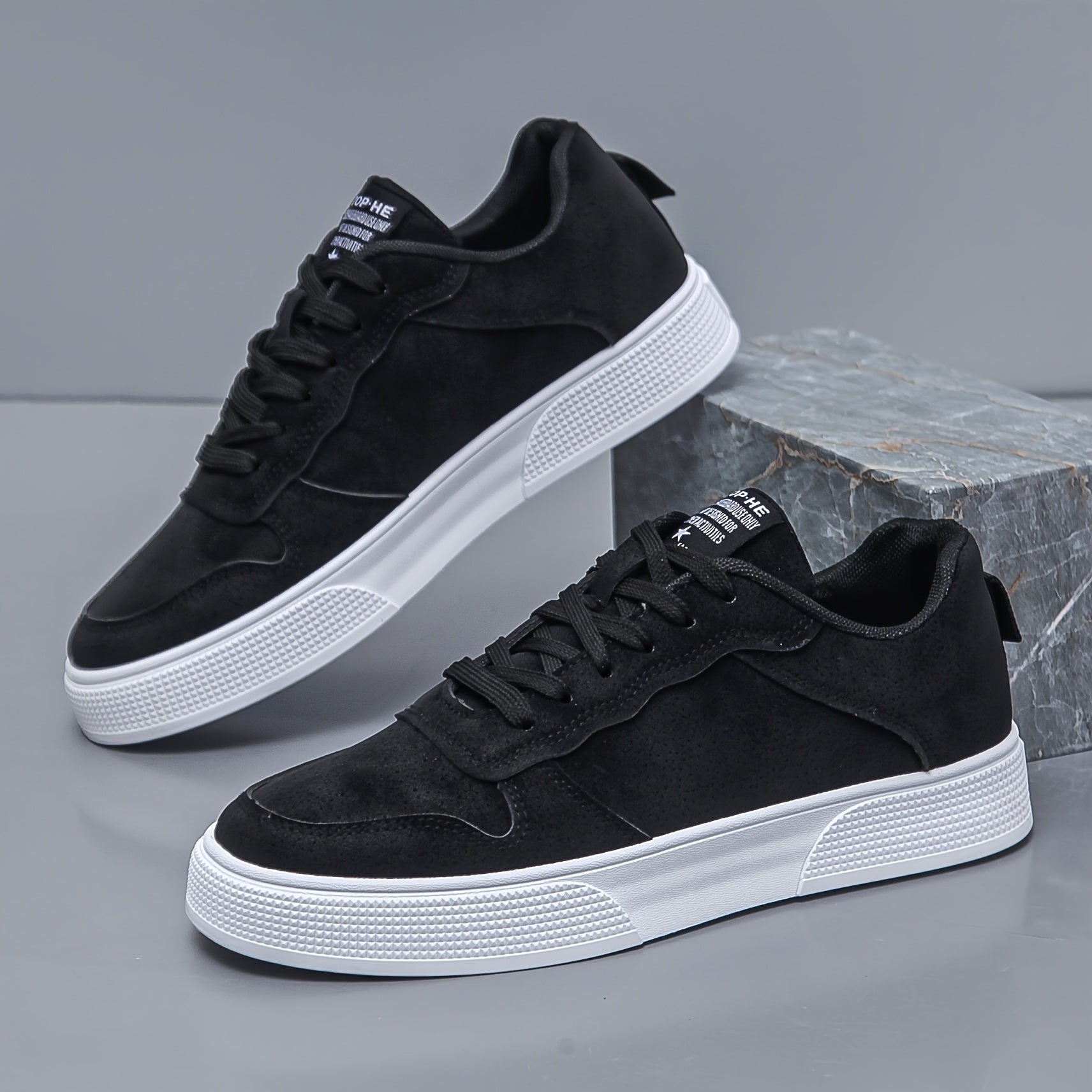 Men's Low-Top Sneakers – Comfortable and Durable with White PVC Sole