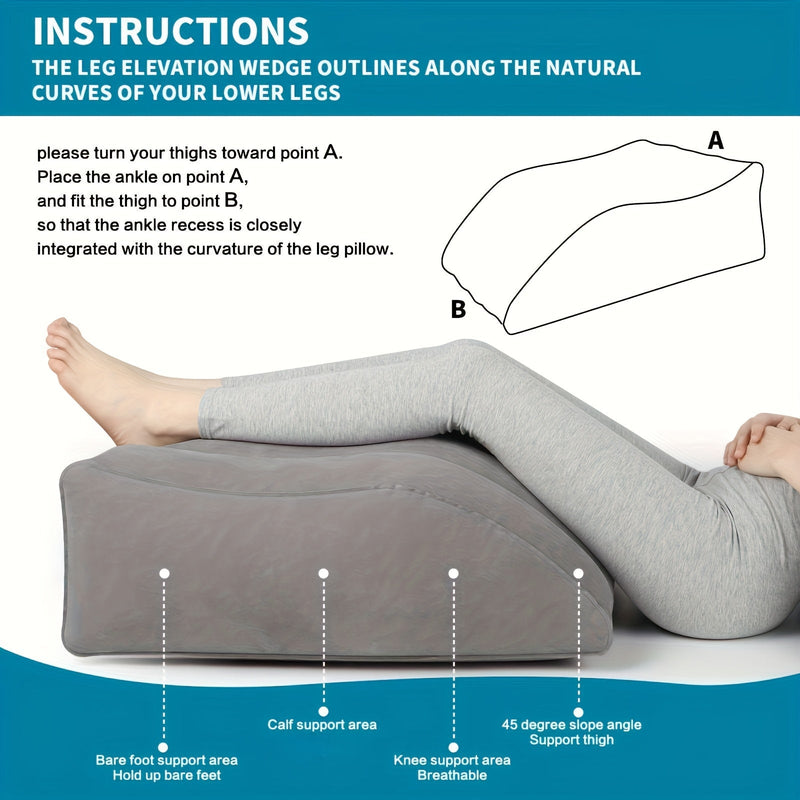 Inflatable Leg Elevation Pillow - For Improved Blood Circulation, Ideal for Sleeping
