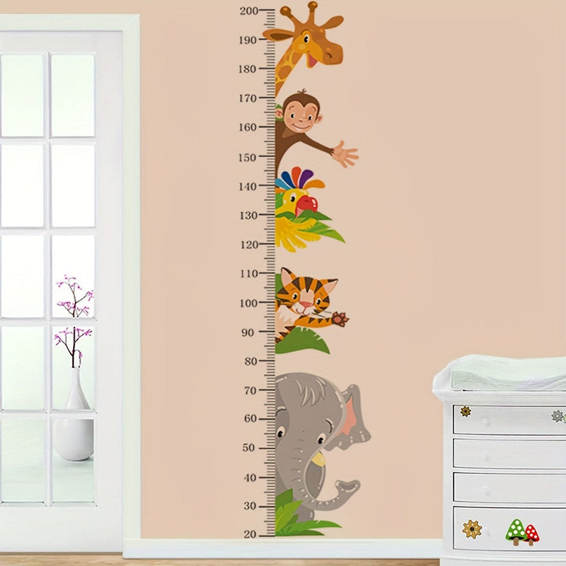 Animal Growth Chart Wall Stickers - Playful Measurement for Kids