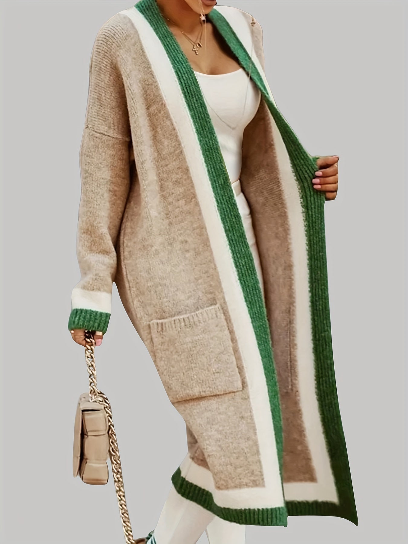 Charlotte Lange Knitted Cardigan - Vintage Inspired with Colorful Accents