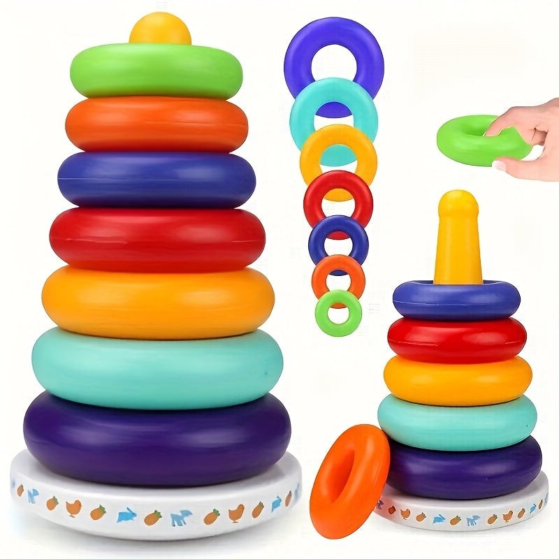 Educational Colorful Rainbow Stacking Tower – Enhance Color Recognition and Motor Skills