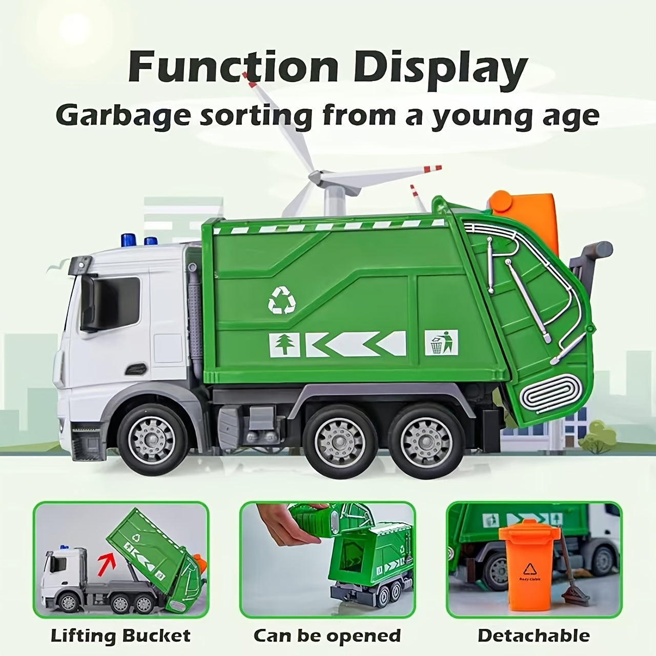 EcoTruck RC Garbage Truck - Realistic Toy Truck with Lights & Sounds