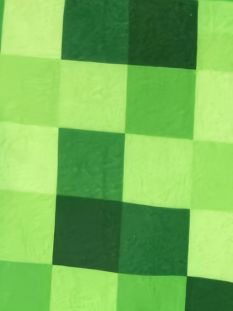 Minecraft Inspired Green Checkered Onesie for Kids – Perfect for Halloween and Parties