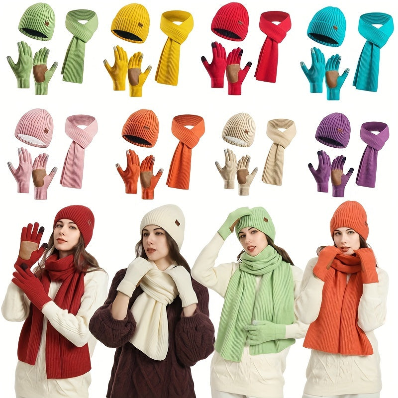 Joyful Winter Set - Hat, Scarf, and Gloves for Couples